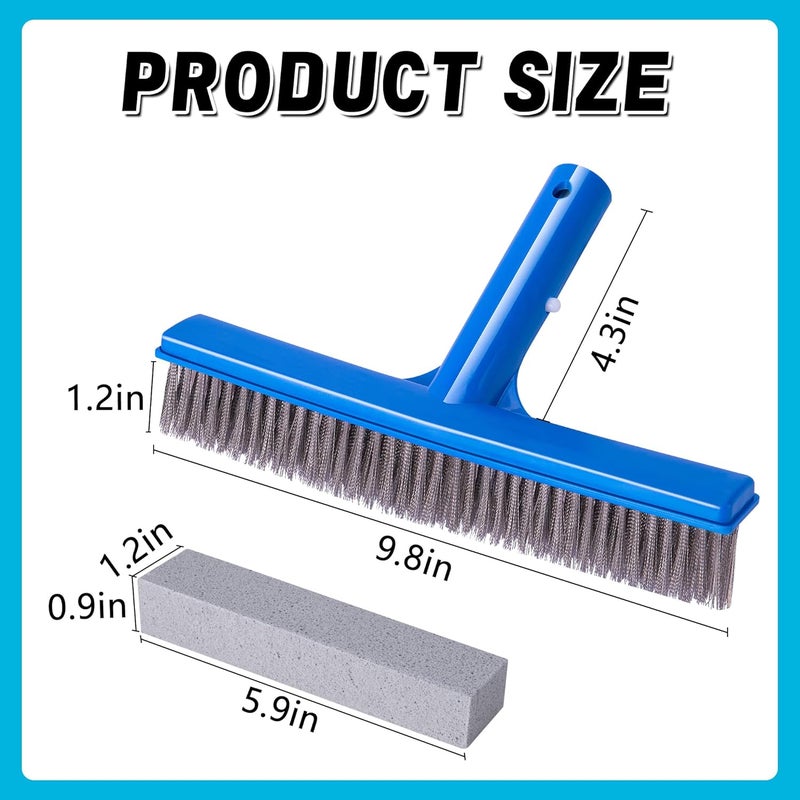 Adnee 7 Pcs Pool Cleaning Kit - Stainless Steel Pool Brush & Pumice Stones for Tile, Metal, Stone - Removes Rust, Calcium Deposits & Stains - Image 2